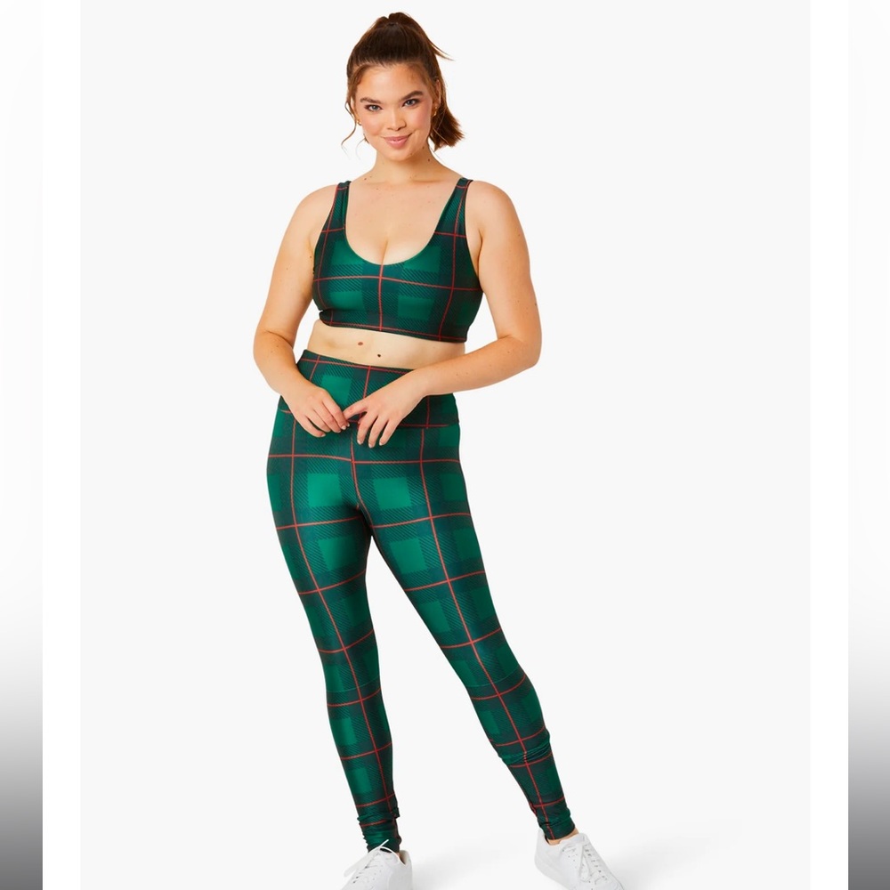 Goldsheep plaid workout set